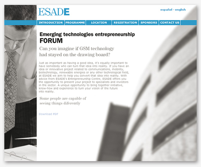Disseny de newsletter per a professionals IDGP de ESADE microsite